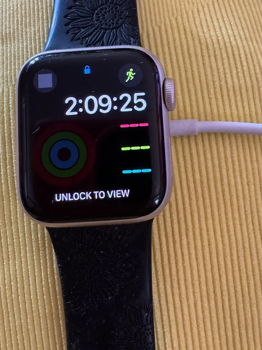 Apple watch Silver face, 1Black, 1brown Band, 2watch faces red&white, see pics